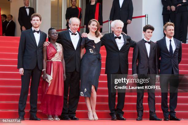 Olivier Bonnaud, Nadege Ouedraogo, Luc Dardenne, Adele Haenel, Jean-Pierre Dardenne, Louka Minnella and Jeremie Renier attend the 'The Unknown Girl '...