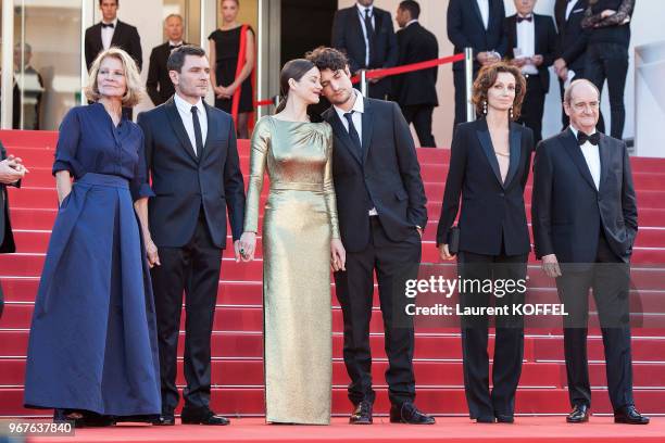 Nicole Garcia, Alex Brendemuhl, Marion Cotillard, Louis Garrel and Audrey Azoulay and Pierre Lescure attend the 'From The Land Of The Moon ' premiere...