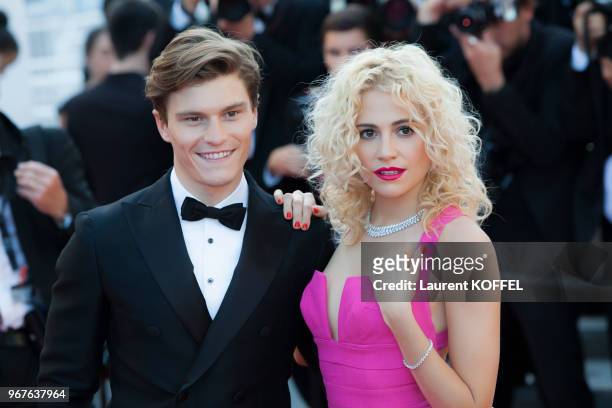 Oliver Cheshire and Pixie Lott attend the 'From The Land Of The Moon ' premiere during the 69th annual Cannes Film Festival at the Palais des...
