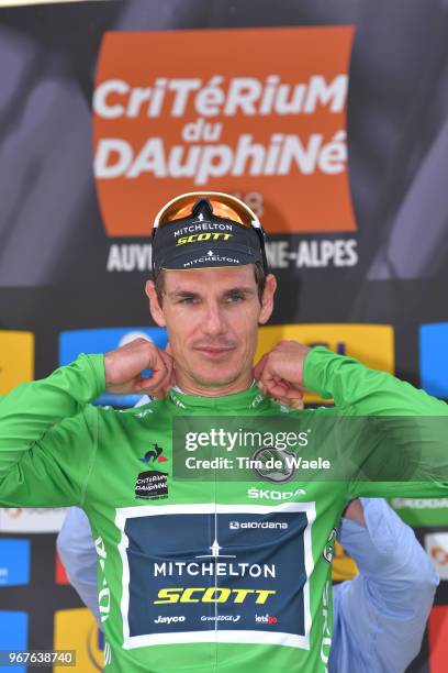 Podium / Daryl Impey of South Africa and Team Mitchelton-Scott Green Points Jersey / Celebration / during the 70th Criterium du Dauphine 2018, Stage...