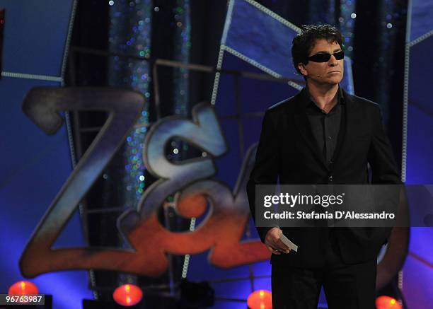 Comedian Gioele Dix attends 'Zelig' Italian Tv Show held at Teatro degli Arcimboldi on February 16, 2010 in Milan, Italy.