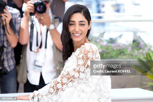 Golshifteh Farahani attends the 'Paterson' photocall during the 69th annual Cannes Film Festival at the Palais des Festivals on May 16, 2016 in...