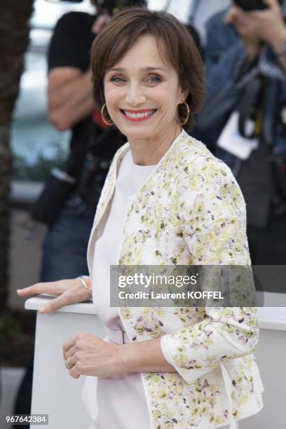 Actress Kristin Scott Thomas attends the 'Only God Forgives' Photocall during the 66th Annual Cannes Film Festival on May 22, 2013 in Cannes, France.