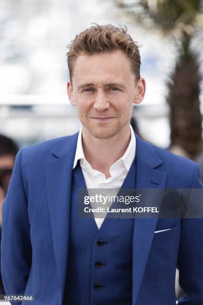 Tom Hiddleston attends the 'Only Lovers Left Alive' photocall during The 66th Annual Cannes Film Festival at Palais des Festival on May 25, 2013 in...