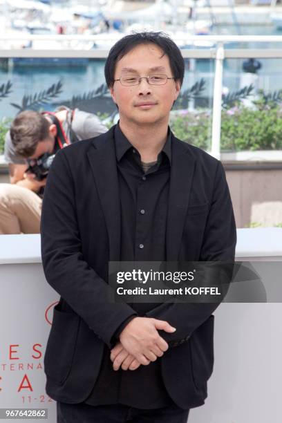 Director Koji Fukada attends the 'Harmonium ' photocall during the 69th annual Cannes Film Festival at the Palais des Festivals on May 14, 2016 in...