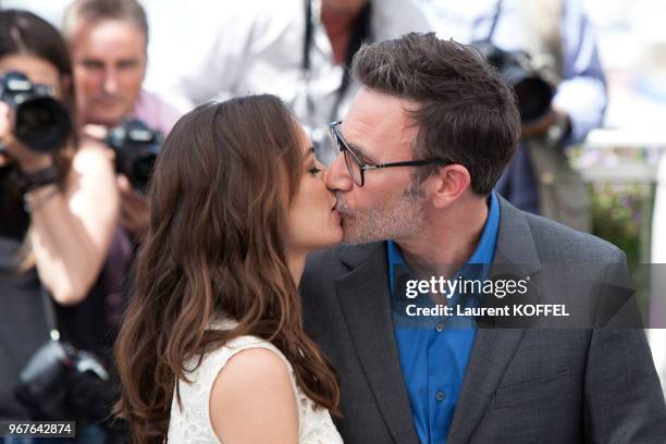 Director Michel Hazanavicius and actress Berenice Bejo attend the 'Redoutable ' photocall during the 70th annual Cannes Film Festival at Palais des...