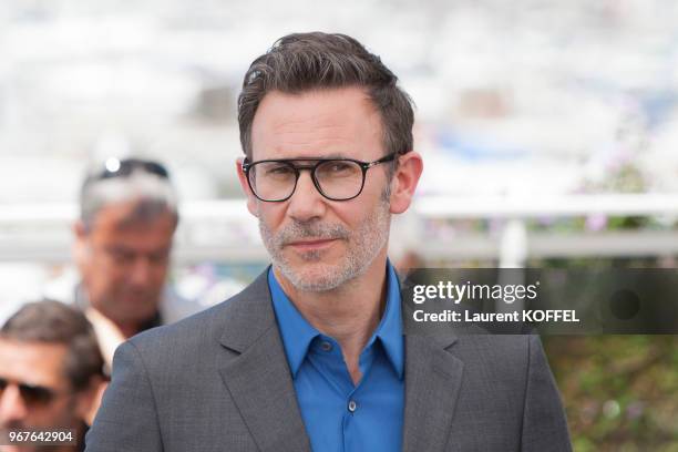 Director Michel Hazanavicius attends the 'Redoutable ' photocall during the 70th annual Cannes Film Festival at Palais des Festivals on May 21, 2017...