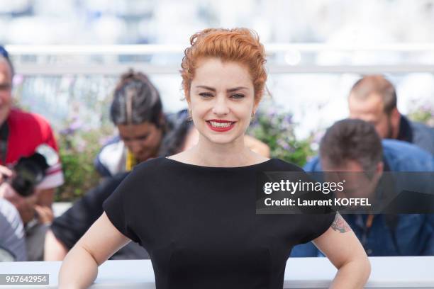 Dolores Fonzi attends the 'La Cordillera - El Presidente' photocall during the 70th annual Cannes Film Festival at Palais des Festivals on May 24,...