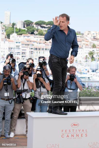 Charles Berling attends the 'Elle' Photocall during the 69th annual Cannes Film Festival at the Palais des Festivals on May 21, 2016 in Cannes,...