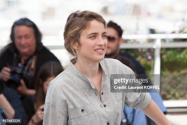 Actress Adele Haenel attends the '120 Beats Per Minute ' photocall during the 70th annual Cannes Film Festival at Palais des Festivals on May 20,...