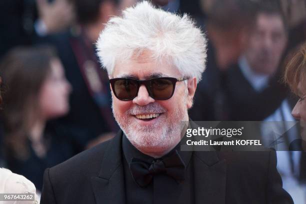 Director Pedro Almodovar attends the 'Julieta' premiere during the 69th annual Cannes Film Festival at the Palais des Festivals on May 17, 2016 in...