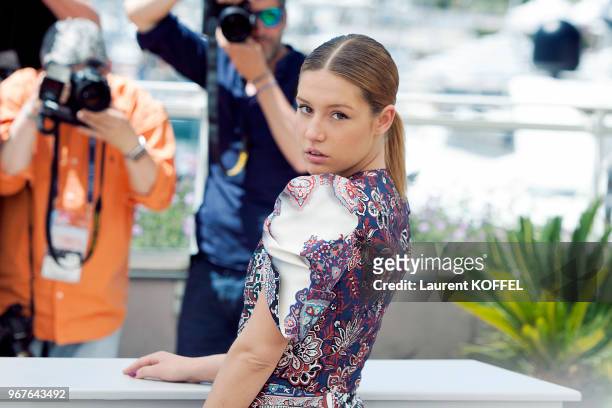 Adele Exarchopoulos attends 'The Last Face' Photocall during the 69th annual Cannes Film Festival at the Palais des Festivals on May 20, 2016 in...