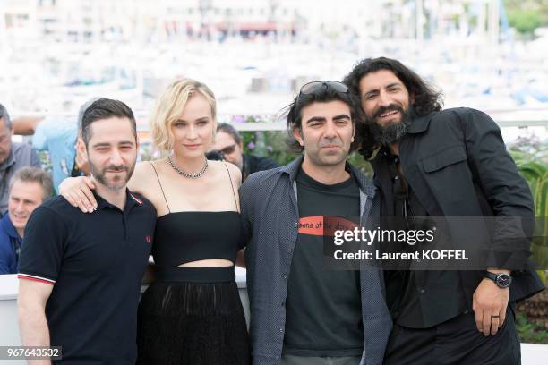 Actors Denis Moschitto, Diane Kruger, Director Fatih Akin and actor Numan Acar attend the 'In The Fade ' photocall during the 70th annual Cannes Film...
