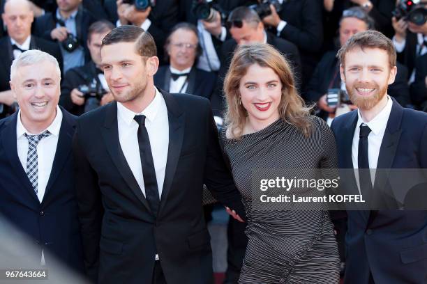 Director Robin Campillo, Arnaud Valois, Adele Haenel and Antoine Reinartz attend the '120 Beats Per Minute ' screening during the 70th annual Cannes...