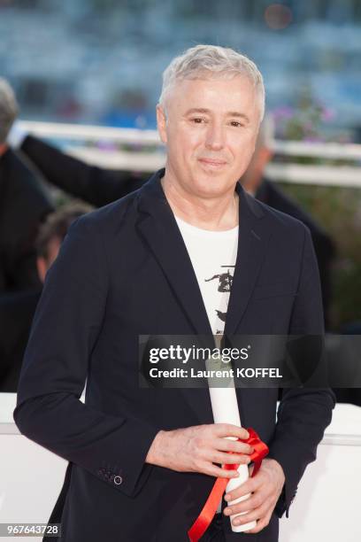 Robin Campillo winner of the Grand Prix for the movie '120 Beats Per Minute' attends the Palme D'Or winner photocall during the 70th annual Cannes...