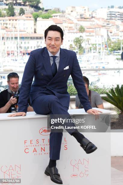 Actor Cho Jin-Woong attends 'The Handmaiden ' photocall during the 69th annual Cannes Film Festival at the Palais des Festivals on May 14, 2016 in...