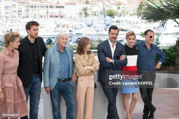 Virginie Efira, Jonas Bloquet, director Paul Verhoeven, Isabelle Huppert, Laurent Lafitte, Charles Berling and Anne Consigny attend the 'Elle'...