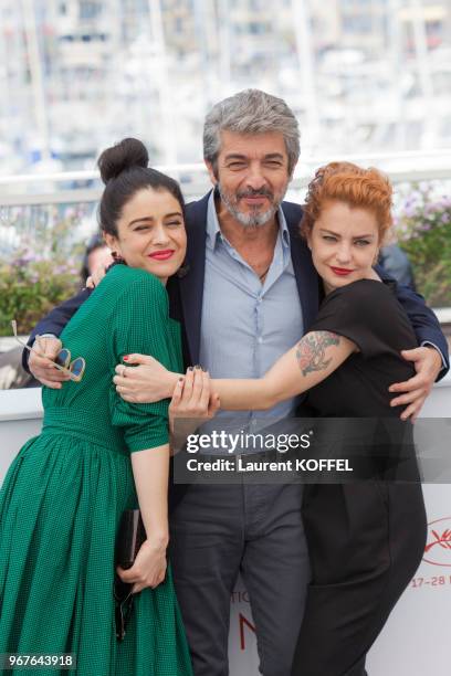 Erica Rivas, Ricardo Darin and Dolores Fonzi attend the 'La Cordillera - El Presidente' photocall during the 70th annual Cannes Film Festival at...