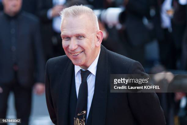 Jean Paul Gaultier attends the screening of 'Julieta' at the annual 69th Cannes Film Festival at Palais des Festivals on May 17, 2016 in Cannes,...
