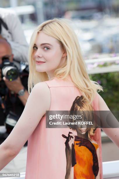 Actress Elle Fanning attends the 'How To Talk To Girls At Parties' photocall during the 70th annual Cannes Film Festival on May 21, 2017 in Cannes,...