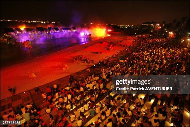 Santosa's Siloso Beach exploded in a dazzling display of pyrotechnics and laser lights in the night as Song of the sea-the island's latest...