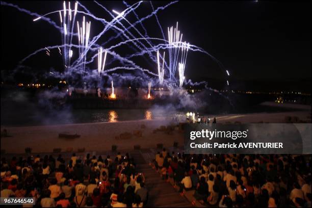 Santosa's Siloso Beach exploded in a dazzling display of pyrotechnics and laser lights in the night as Song of the sea-the island's latest...