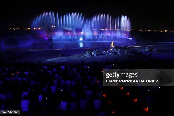Santosa's Siloso Beach exploded in a dazzling display of pyrotechnics and laser lights in the night as Song of the sea-the island's latest...