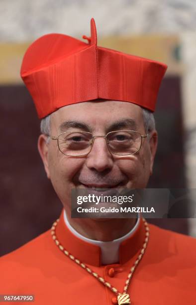 Le Français Dominique Mamberti a été nommé cardinal par le pape François lors d?un consistoire dans la basilique Saint-Pierre au Vatican le 14...