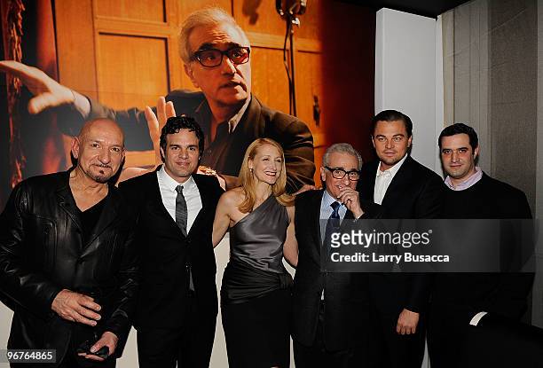 Actor Sir Ben Kingsley, actor Mark Ruffalo, actor Patricia Clarkson, director Martin Scorsese, actor Leonardo DiCaprio and producer Bradley J....