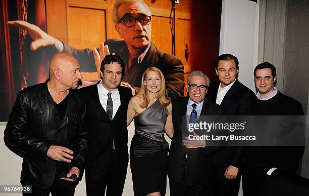 Actor Sir Ben Kingsley, actor Mark Ruffalo, actor Patricia Clarkson, director Martin Scorsese, actor Leonardo DiCaprio and producer Bradley J....