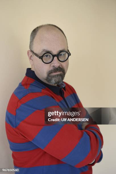 Spanish writer Carlos Ruiz Zafon session portrait on January 30, 2013 in Barcelona, Spain.