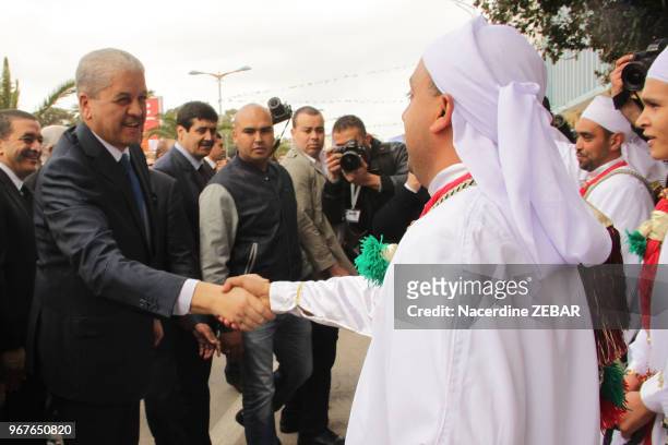 Abdelmalek Sellal directeur de campagne d'Abdelaziz Bouteflika en campagne électorale le 29 mars 2014 à Oran, Algérie.