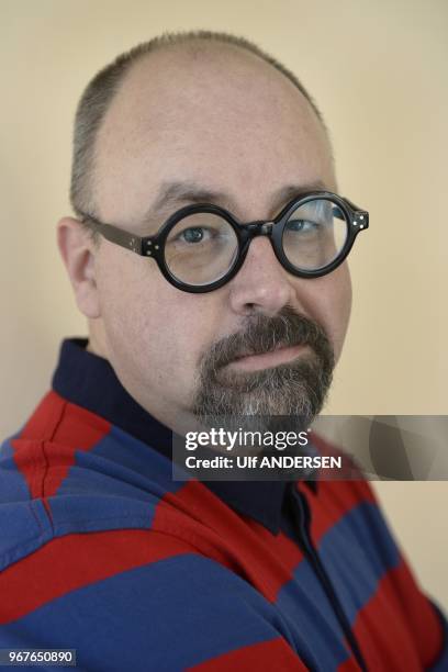 Spanish writer Carlos Ruiz Zafon session portrait on January 30, 2013 in Barcelona, Spain.