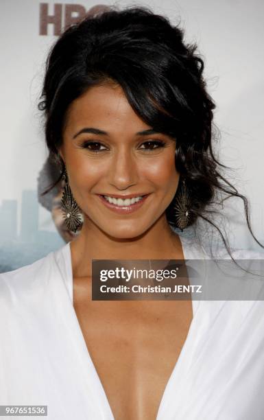 Emmannuelle Chriqui at the HBO's Season 7 Premiere of "Entourage" held at the Paramount Pictures Studios in Hollywood, USA on June 16, 2010.