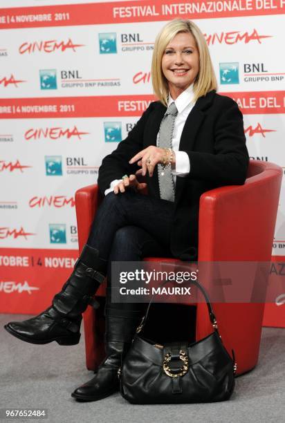 6th International Rome Film Festival in Rome, Italy on October 28, 2011. Actress Olivia Newton-John attends the 'A Few Best Man' photocall.