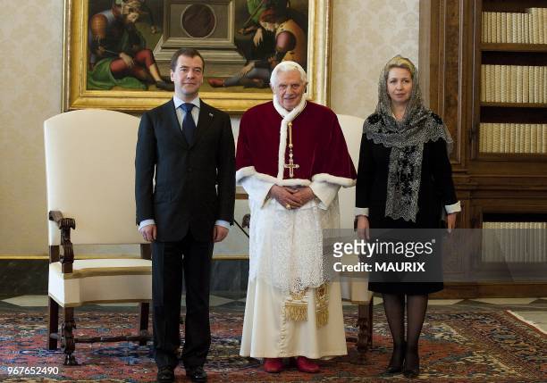 Pope Benedict XVI and Russian President Dmitry Medvedev met at the Vatican on February 17 stressing the need for better ties and the promotion of...