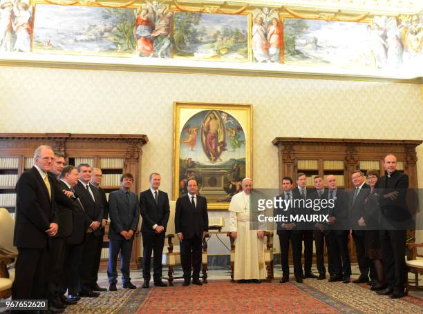 Rencontre du pape Francois avec le president francais Francois Hollande le 24 janvier 2014 au Vatican.