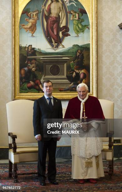 Pope Benedict XVI and Russian President Dmitry Medvedev met at the Vatican on February 17 stressing the need for better ties and the promotion of...