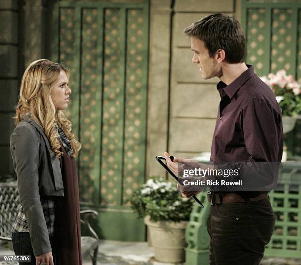 Natalie Hall and Adam Mayfield in a scene that airs the week of February 22, 2010 on Disney General Entertainment Content via Getty Images Daytime's...
