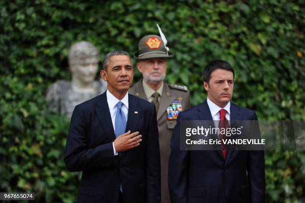 Le President des Etats-Unis Barack Obama et le premier ministre italien Mattéo Renzi à Rome, Italie le 27 mars 2014.