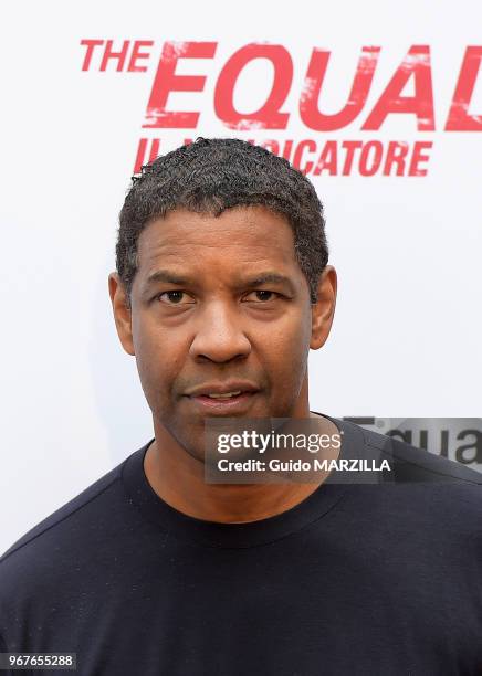 Acteur américain Denzel Washington pose lors de la présentation du film 'The Equalizer' le 17 September 2014 à Rome, Italie.