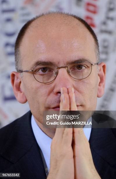 Conference de presse du Premier Ministre italien Enrico Letta le 20 juin 2013 a l'Association de la Presse Etrangere a Rome, Italie.