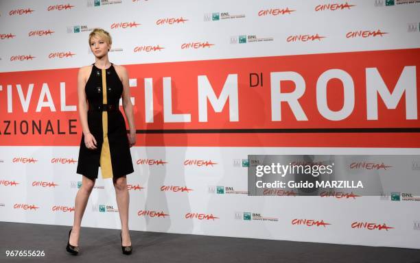 Actress Jennifer Lawrence attends the 'The Hunger Games: Catching Fire' Photocall during the 8th Rome Film Festival on November 14, 2013 in Rome,...