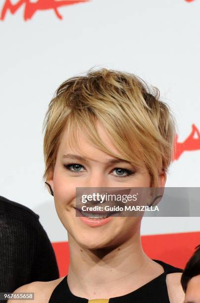 Actress Jennifer Lawrence attends the 'The Hunger Games: Catching Fire' Photocall during the 8th Rome Film Festival on November 14, 2013 in Rome,...