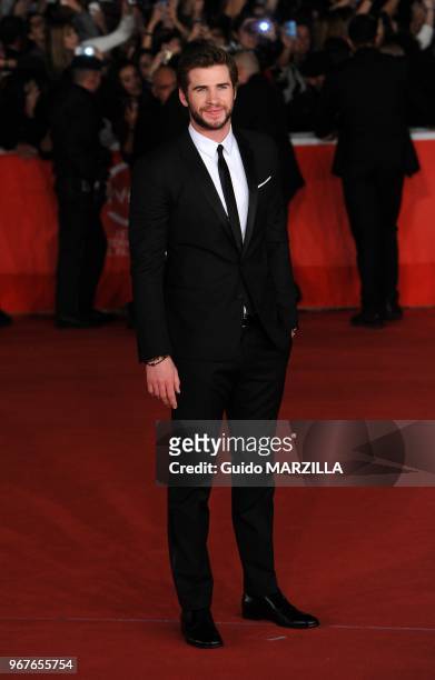 Liam Hemsworth arrives at the 'The Hunger Games: Catching Fire' Premiere during the 8th Rome Film Festival on November 14, 2013 in Rome, Italy.