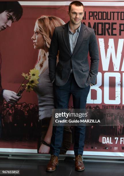 Actor Nicholas Hoult poses at the photocall of the film "Warm Bodies" on January 16,2013 in Rome, Italy.