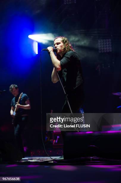 Le chanteur français 'Julien Doré' en concert live au 'Paleo Festival de Nyon' le 26 juillet 2014 à Nyon, Suisse.