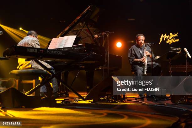 Herbie Hancock and Wayne Shorter en concert le 18 juillet 2014 au Montreux Jazz Festival, Suisse.
