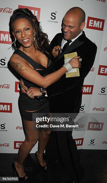 Mel B and Stephen Belafonte attend the Brit Awards after party held by EMI at the Supper Club on February 16, 2010 in London, England.