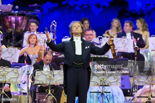Andre Rieu performing live at the Arena of Geneva on October 13, 2012 at Geneva in Switzerland.